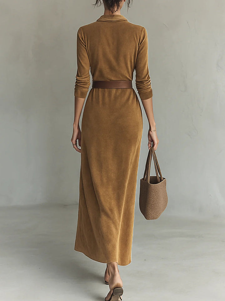 Isla | Wildleder Maxikleid