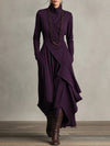 Vivienne | Asymmetrisches Maxikleid mit hohem Kragen