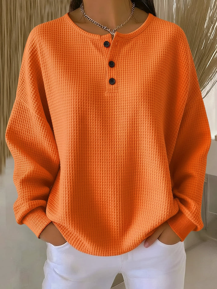 Mirabel™ | Sweatshirt Henley Waffle Douillet
