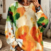 Amberlei | Pull Floral Tie-Dye Orange mit Rundhalsausschnitt