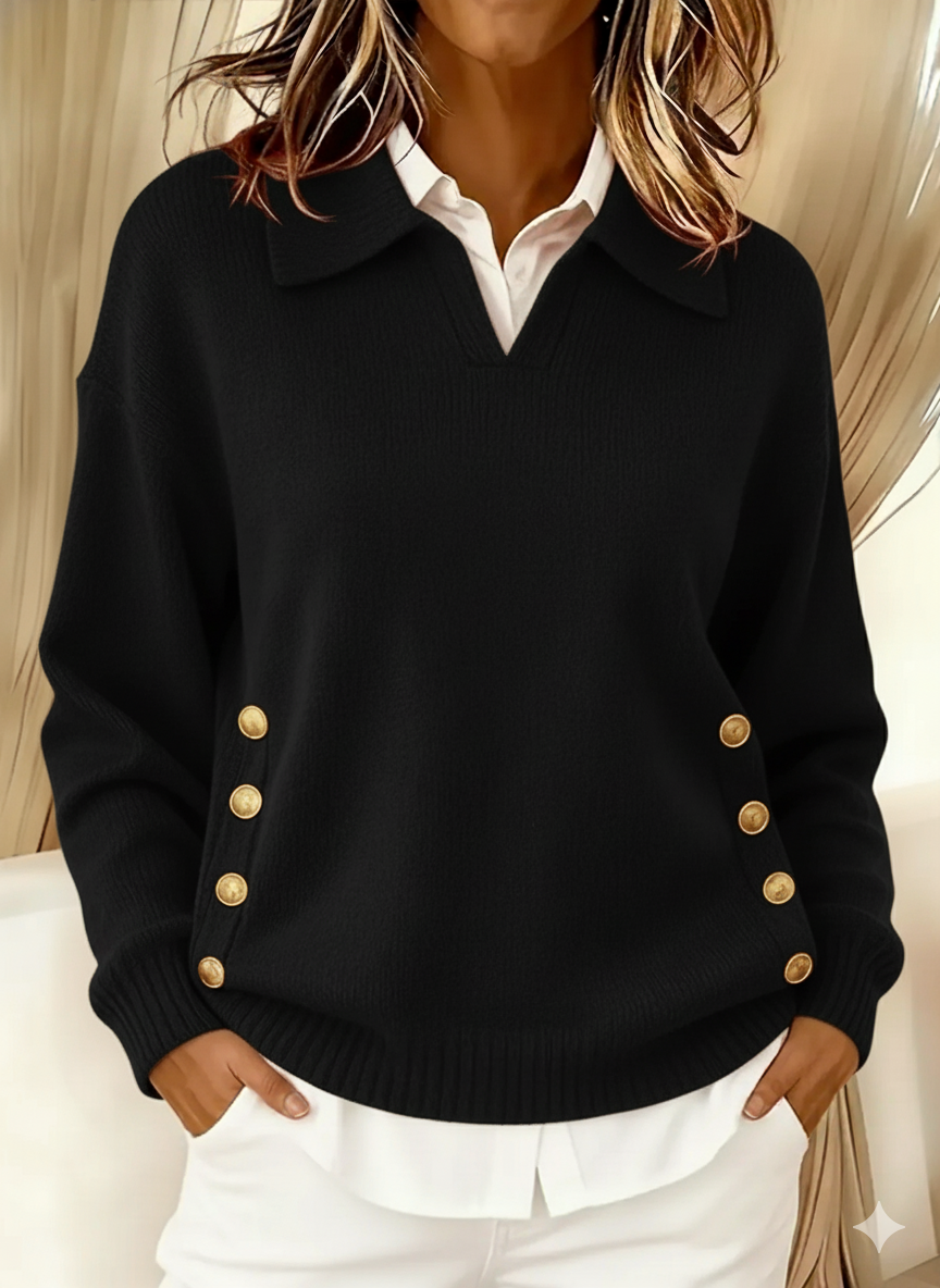 Vynette™ | Pullover mit V-Ausschnitt und Kragen
