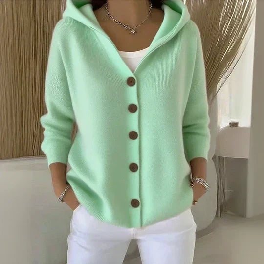 Darienne™ | Strickjacke mit Kapuze und Knopfleiste