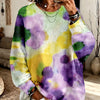 Violetta | Rundhals-Pullover Tie-Dye Floral Violett