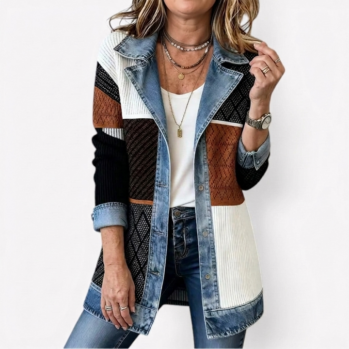 Miriam™ | Gestreifter Strickjacke mit Kontrast
