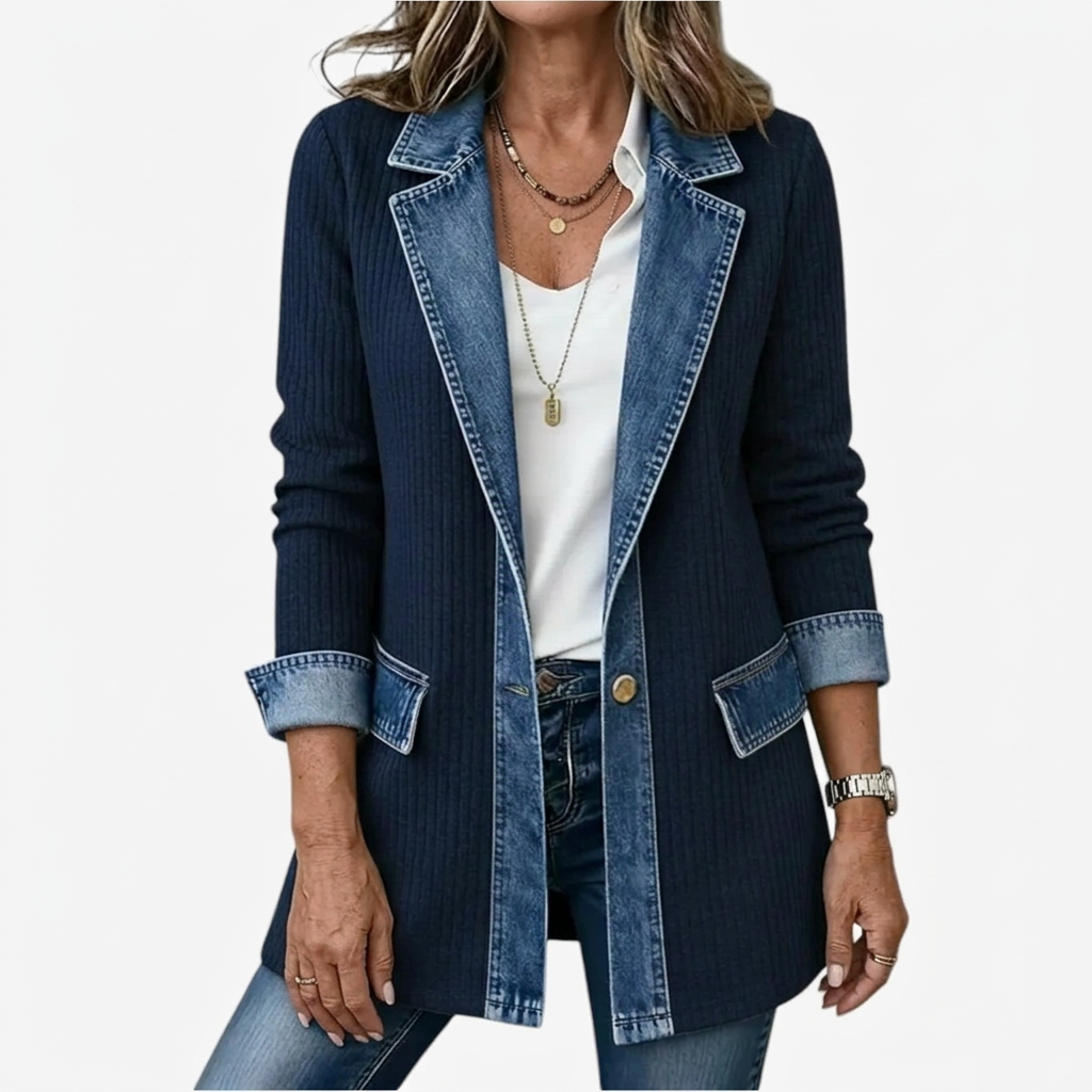 Miriam™ | Gestreifter Strickjacke mit Kontrast