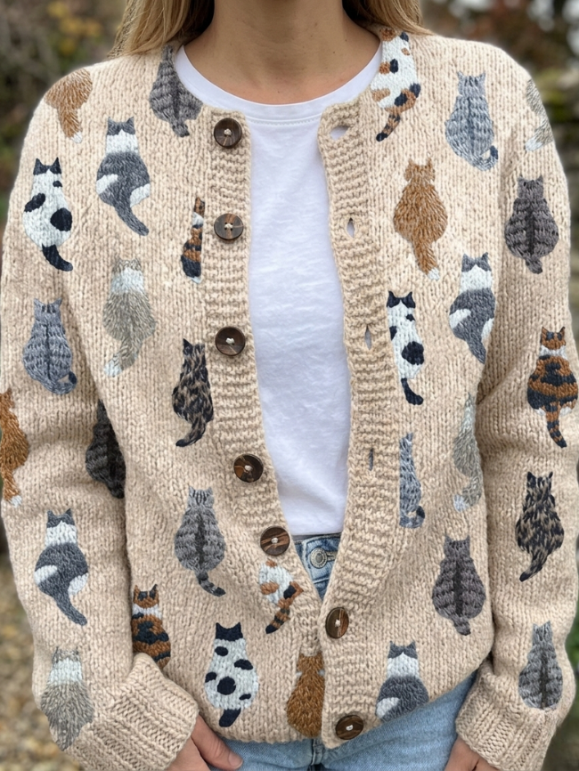 Charlotte™ | Bedruckter Kuschel-Cardigan