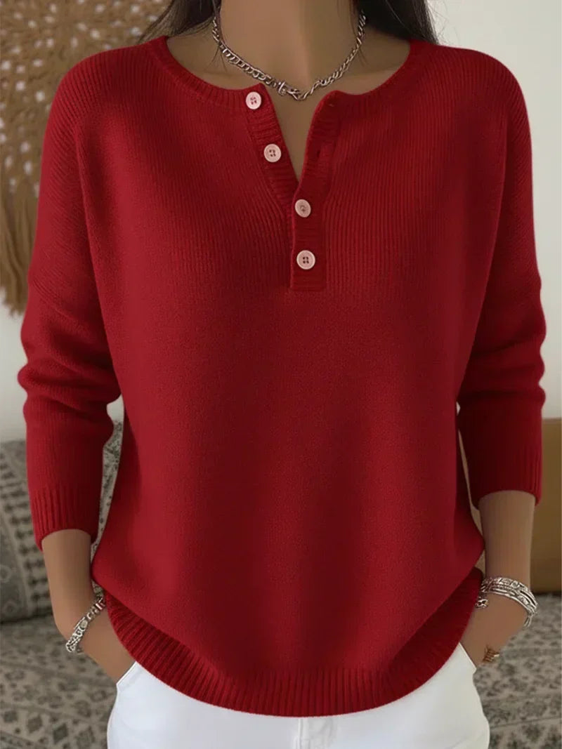 Helena™ | Strickpullover mit Henley-Knöpfen