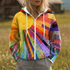 Rhealyn | Offene Jacke mit Sonnenstrahlen-Print