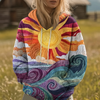 Auralei | Bedruckter Kapuzenpullover Sunburst Y2K