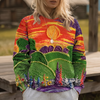 Ravella | Lässiger Pullover mit sonnigem Landschaftsdruck