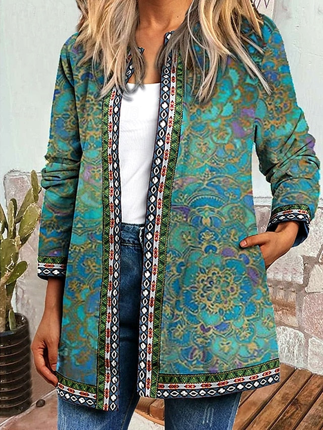 Briony™ | Gepatchte Steppjacke mit Blumenmuster