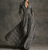 Imogen | Plaid Fließendes Maxikleid