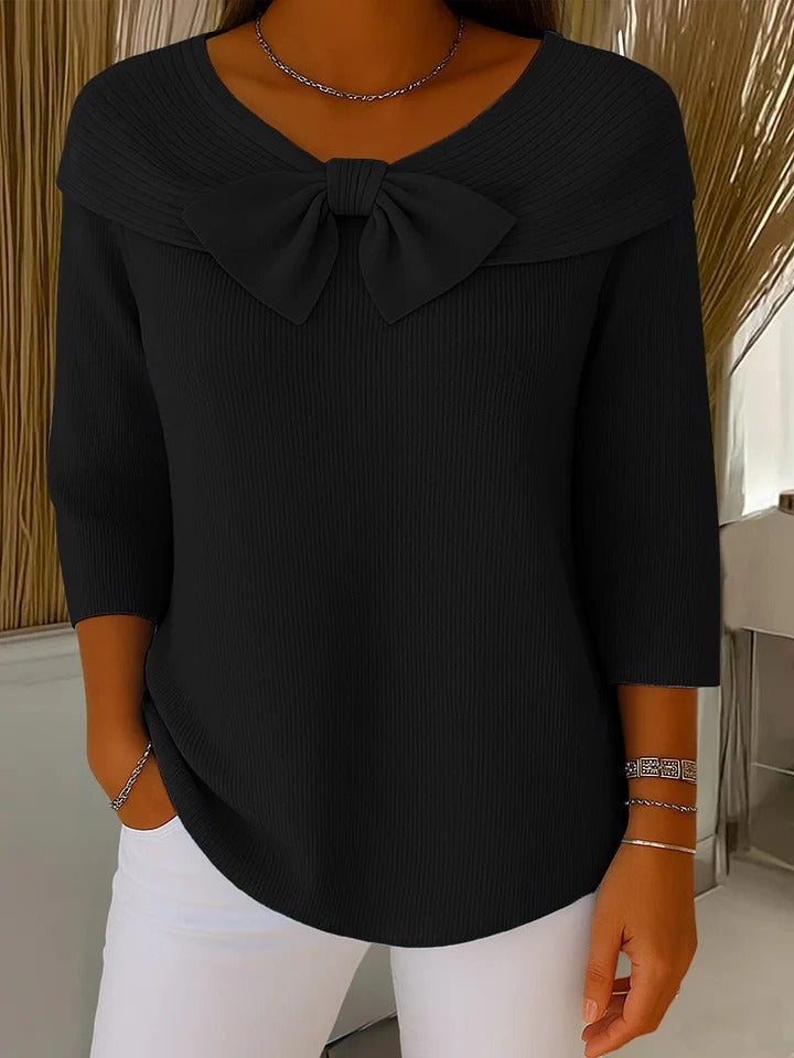 Tivella™ | Pullover mit Schleife und Rundhalsausschnitt
