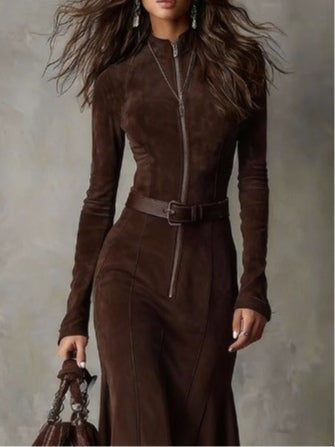 Willow | Reißverschluss Midi-Kleid
