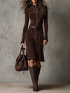 Willow | Reißverschluss Midi-Kleid