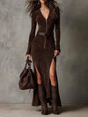 Olivia | Vintage Braunes Maxikleid