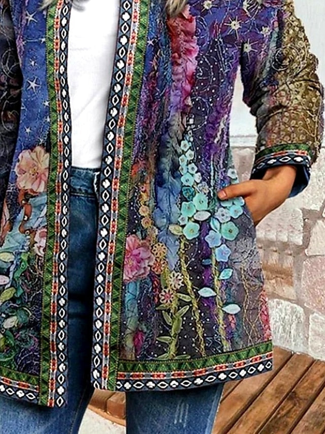 Briony™ | Gepatchte Steppjacke mit Blumenmuster