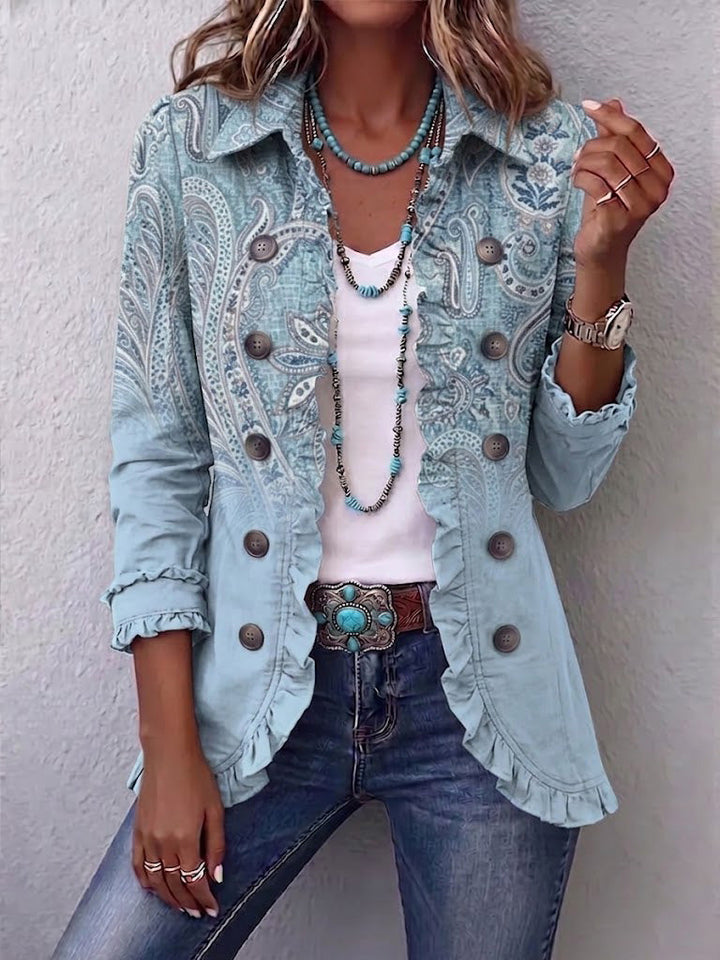 Estrella™ | Vintage Paisley Druck Volantjacke