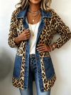 Fablenne™ | Lange Jacke mit Leopardenmuster und Denim-Paneelen