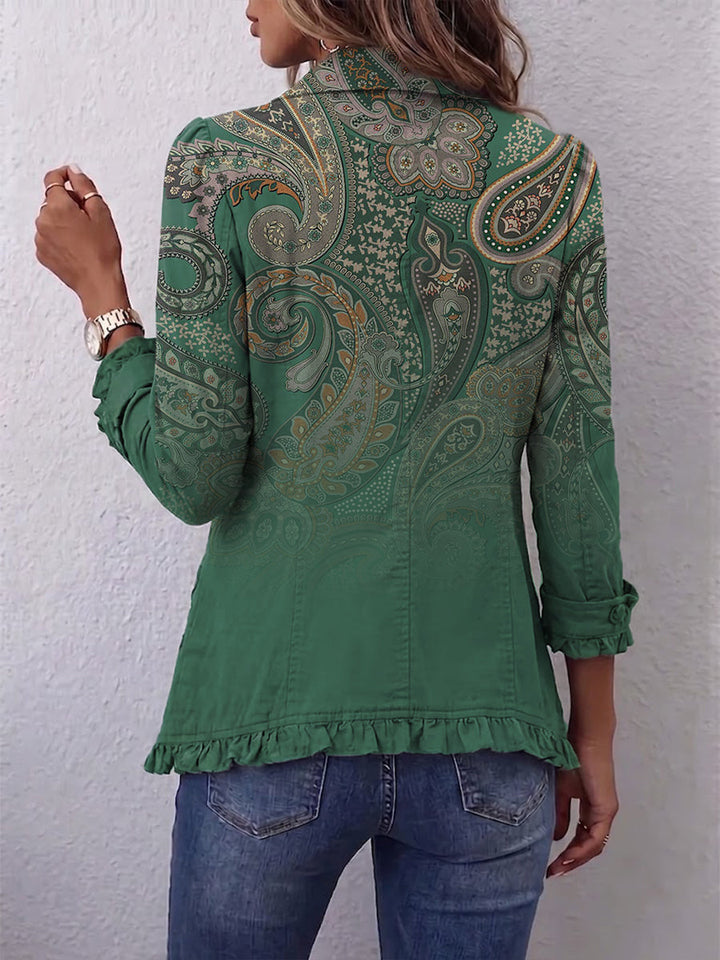 Jemara™ | Rüschjacke mit Paisley-Druck im Boho-Stil