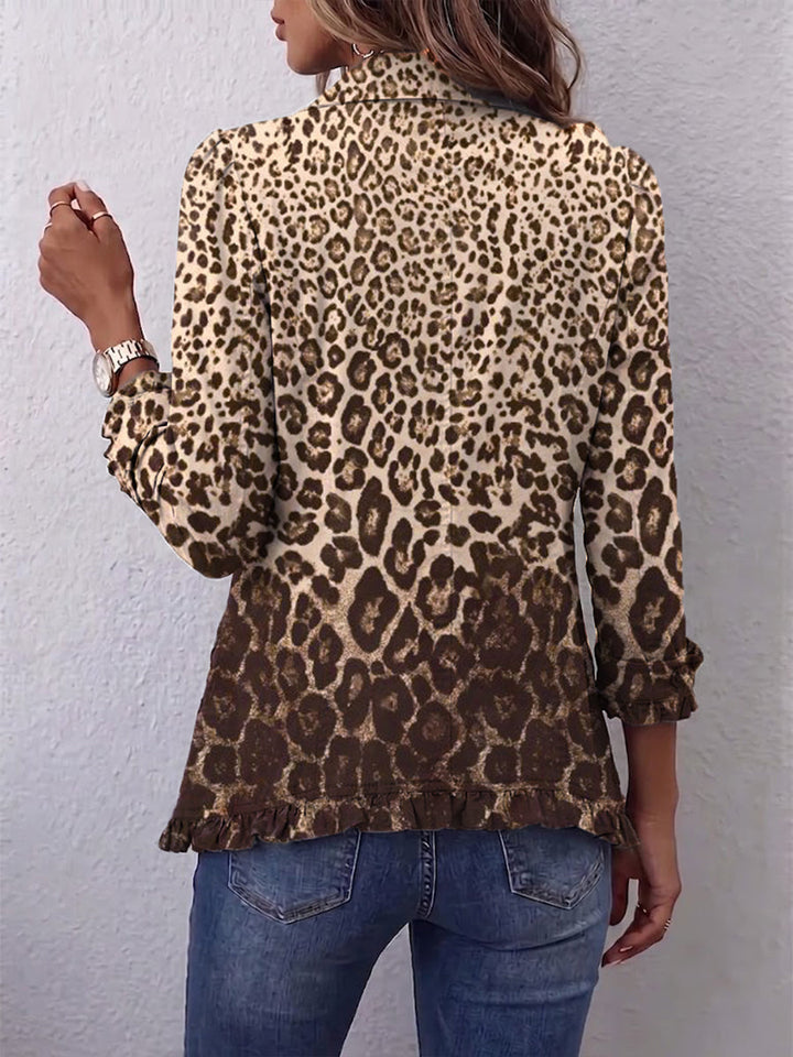Navara™ | Bluse mit Leopardenmuster und Rüschen