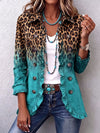 Elspeth™ | Blazerjacke mit Rüschendetails in Leoparden-Ombre