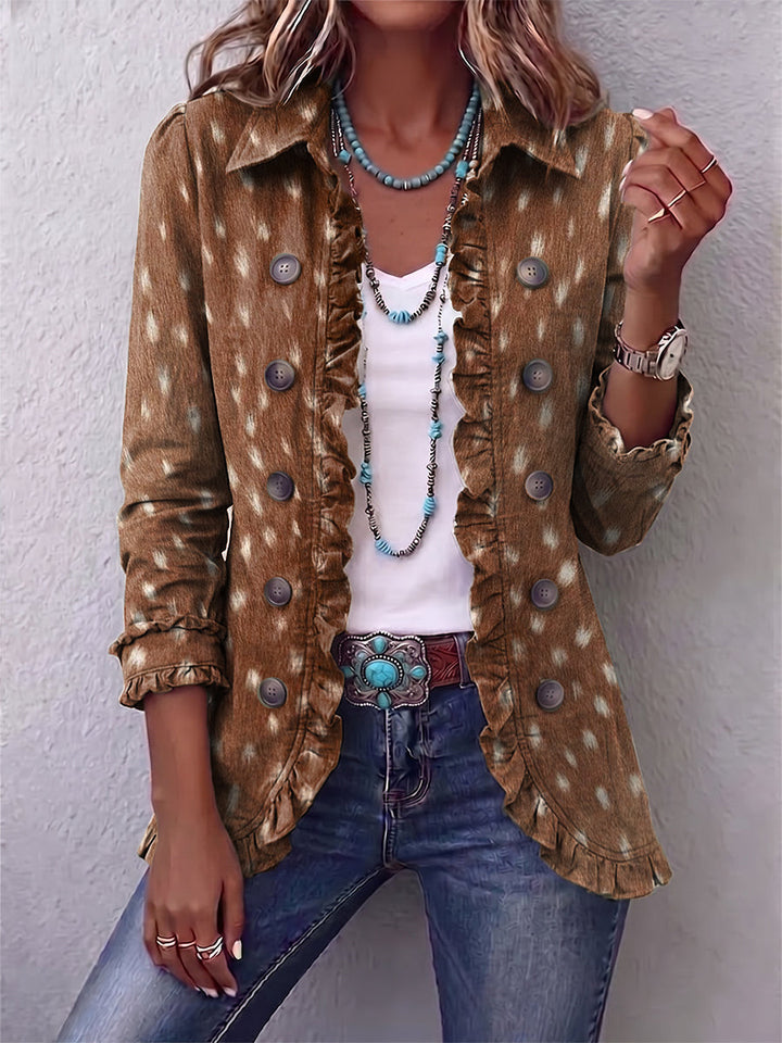 Nolinda™ | Rüschjacke mit tierischem Print im Boho-Stil