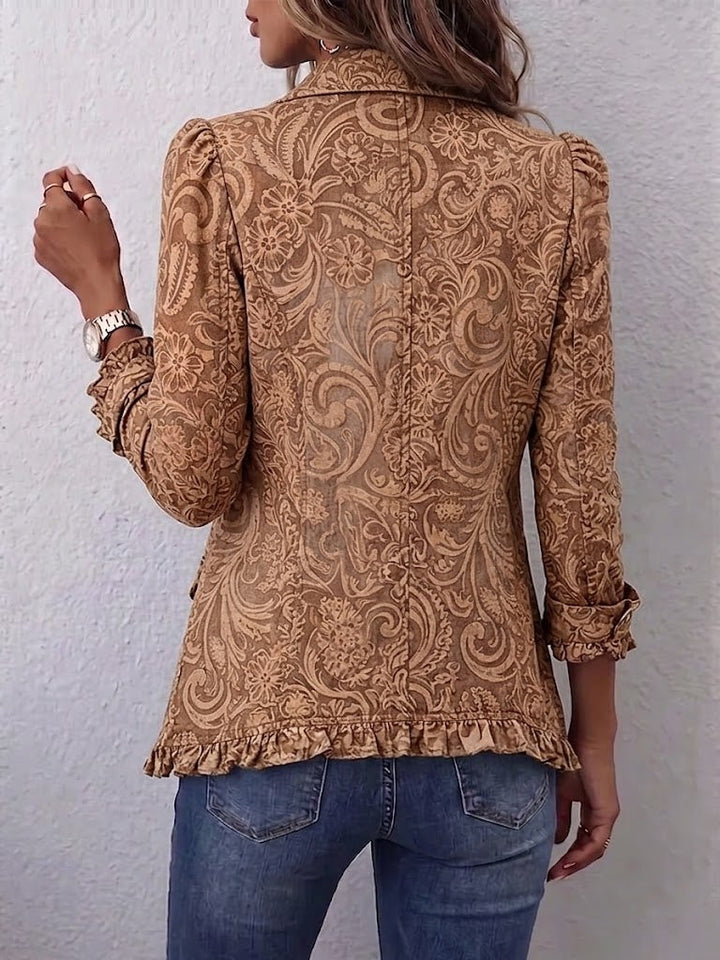 Vyclara™ | Vintage Bohème Floral Rüschensakko