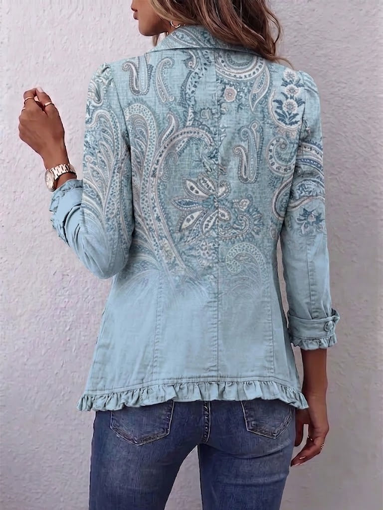 Estrella™ | Vintage Paisley Druck Volantjacke