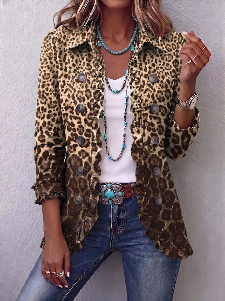 Navara™ | Bluse mit Leopardenmuster und Rüschen