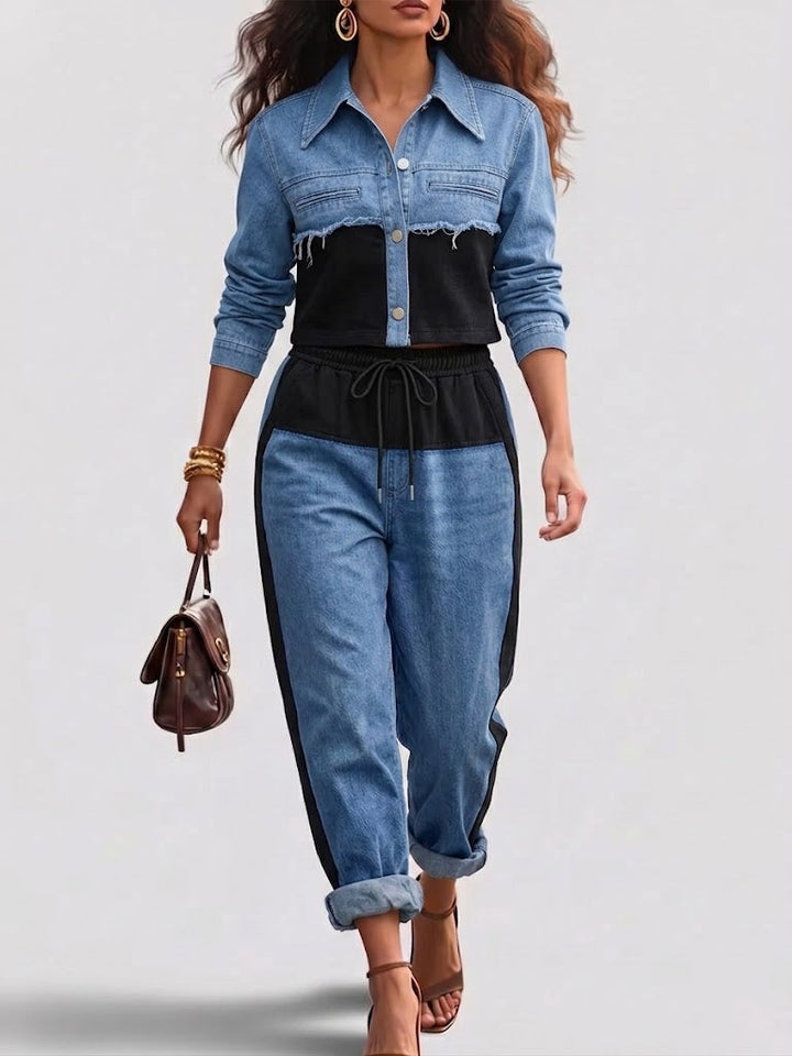 Holbrook™ | Farbblockierte cropped Jacke und weite Hosen