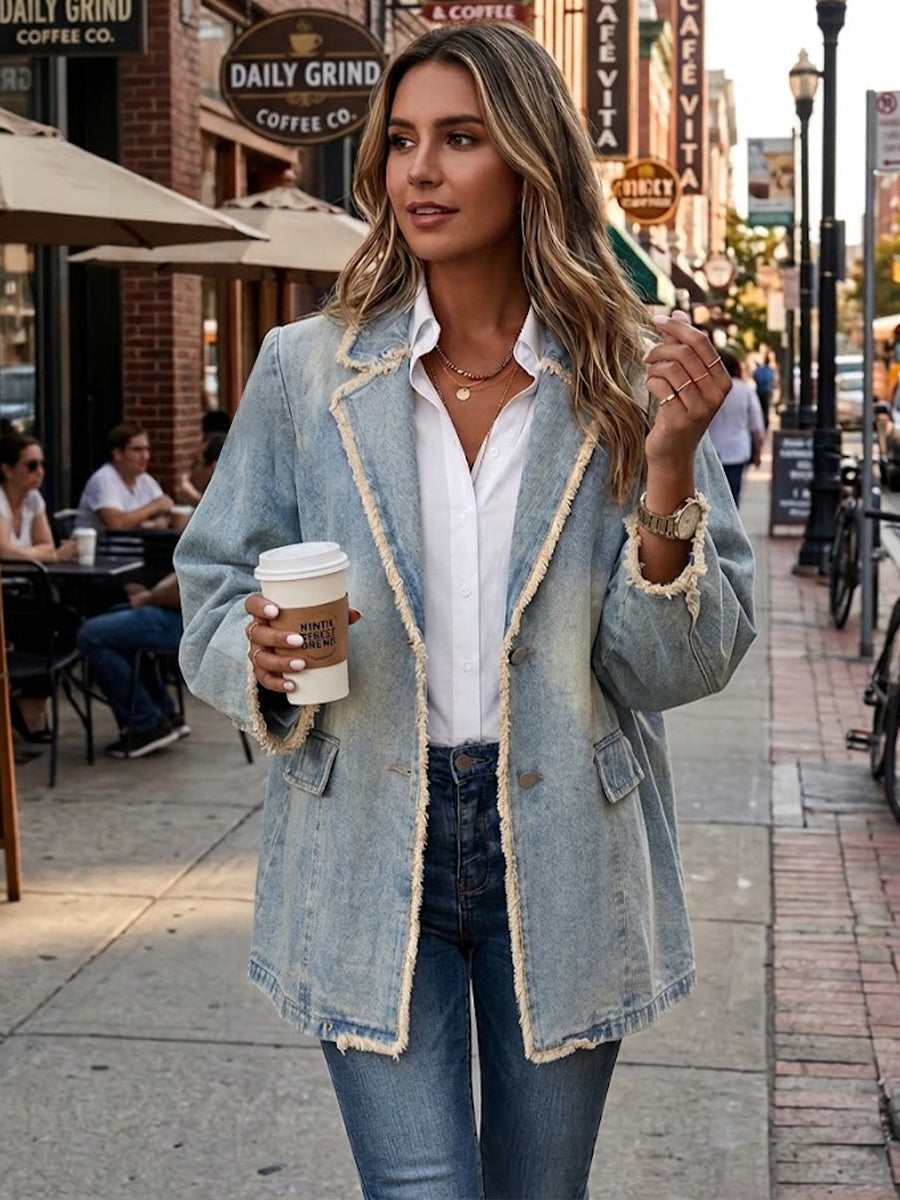 Dionne™ | Übergroße Vintage-Blazer mit rohen Kanten