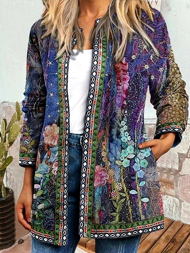Briony™ | Gepatchte Steppjacke mit Blumenmuster