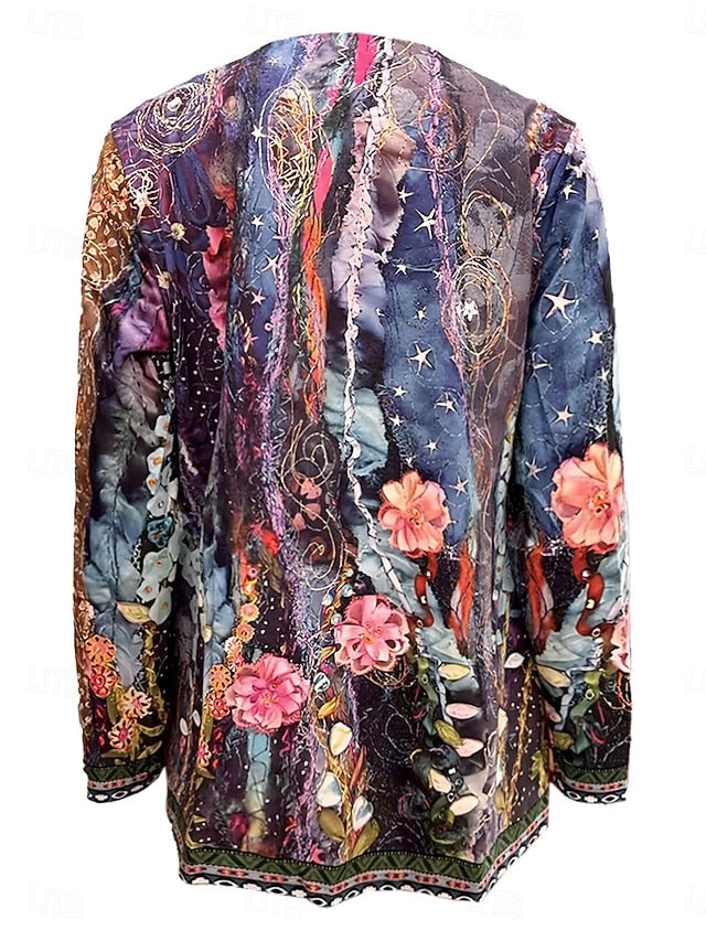 Briony™ | Gepatchte Steppjacke mit Blumenmuster