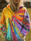 Dawnella | Kapuzenpullover Patchwork Multicolor Bohème