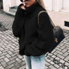 Damen Oversized Grobstrick Rollkragenpullover
