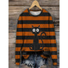 Della | Verspielt gestreifter Halloween-Sweatshirt